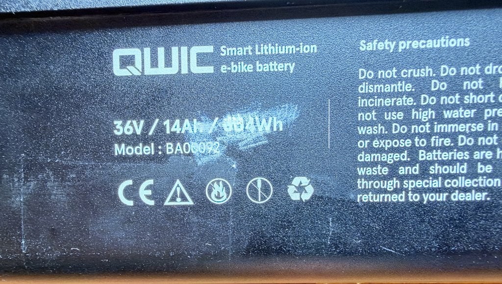 Qwic Smart Accu / 504 wh., Qwic, Gebruikt, Dinosebikes@gmail.com, .