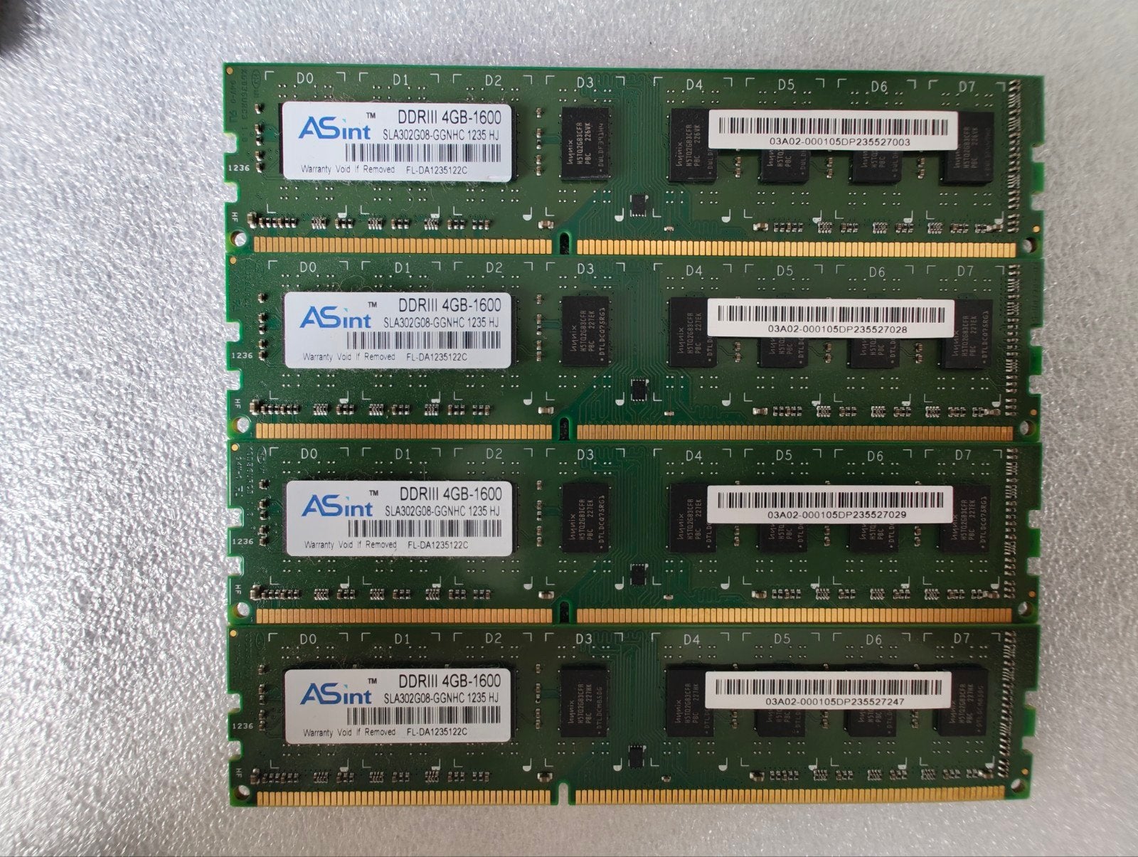 ASint DDR3 RAM 16GB (4x4GB) 1600MHz, Computers en Software, Gebruikt, DDR3, Ophalen of Verzenden, Desktop
