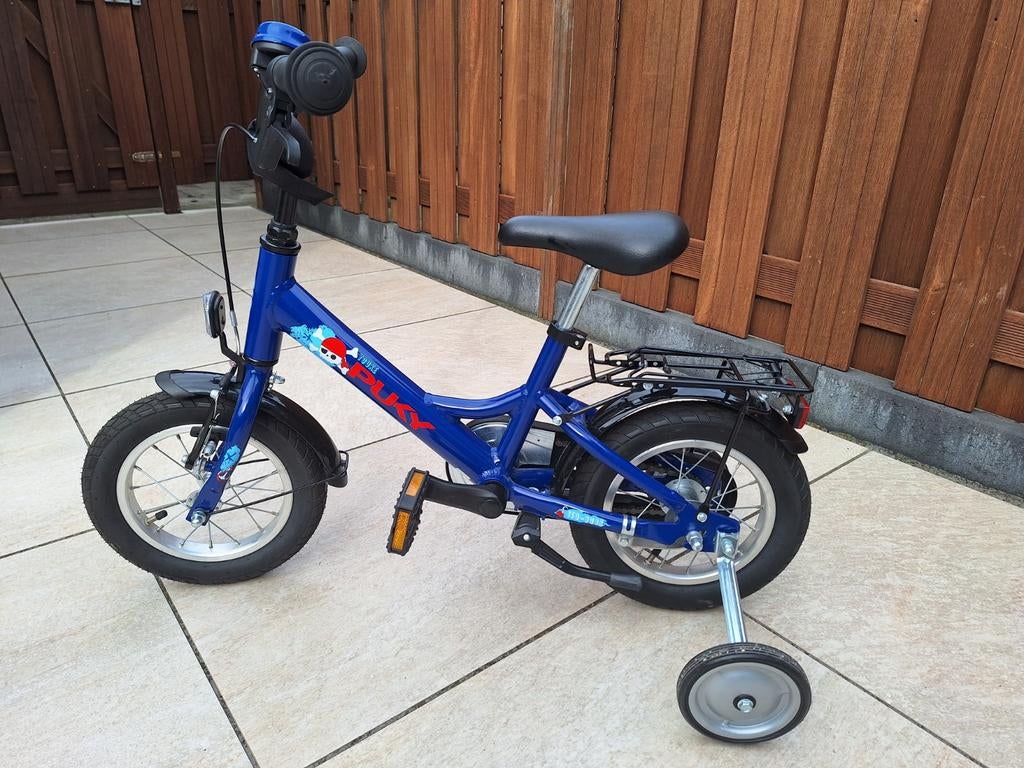 Puky kinderfiets 12 inch met zijwieltjes - Blauw, Ophalen, Terugtraprem, Zijwieltjes, Gebruikt