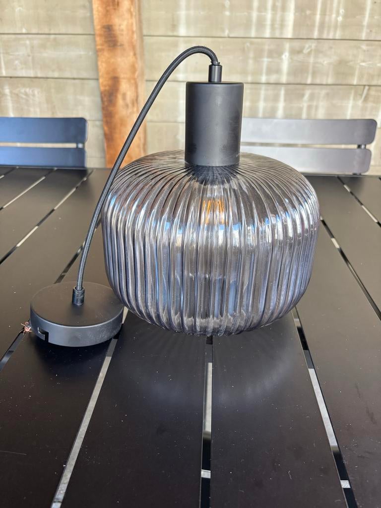 Hanglamp Karwei, Huis en Inrichting, Lampen | Hanglampen, Ophalen, Gebruikt, Glas, Minder dan 50 cm