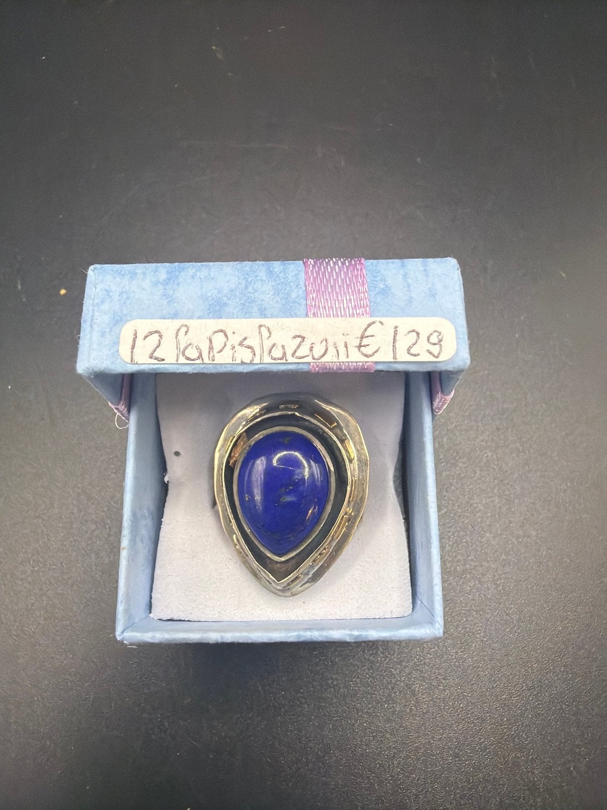 Zilveren ring met lapis lazuli steen, Ophalen of Verzenden, Zo goed als nieuw, X, Met edelsteen