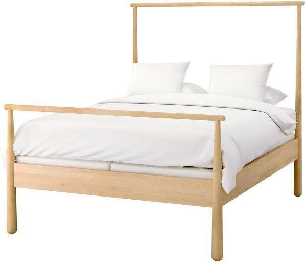 GJORA massief berken bedframe 160x200, Huis en Inrichting, Ophalen, Beige, Tweepersoons, Scandinavisch