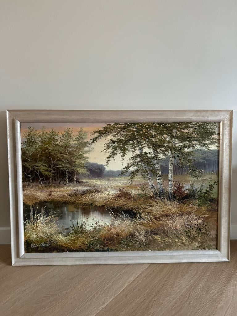 Schilderij Reint Withaar veluwe pluizenmeer Heerde, Antiek en Kunst, Ophalen