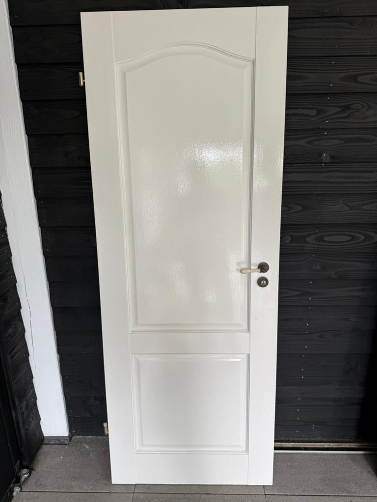Massief houten opdek binnendeuren (4 Stuks), Ophalen, Glas, Binnendeur, 200 tot 215 cm