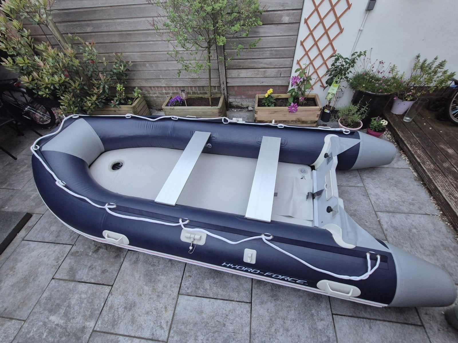 Hydro-Force Sunsaille 380 Opblaasboot - Zo goed als nieuw, Watersport en Boten, Rubberboten, Ophalen, PVC