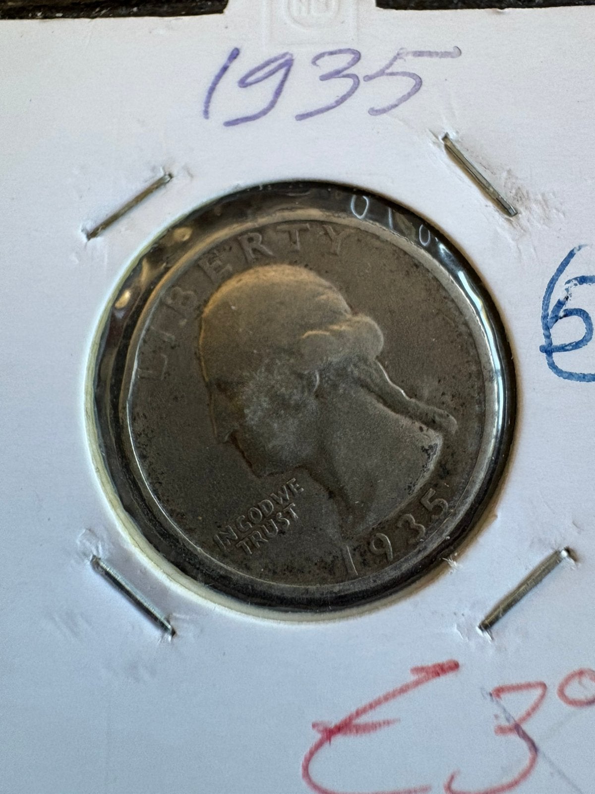 Zilveren Quarter Dollar 1935 - USA Washington Quarter (Phil), Ophalen of Verzenden, Noord-Amerika, Zilver
