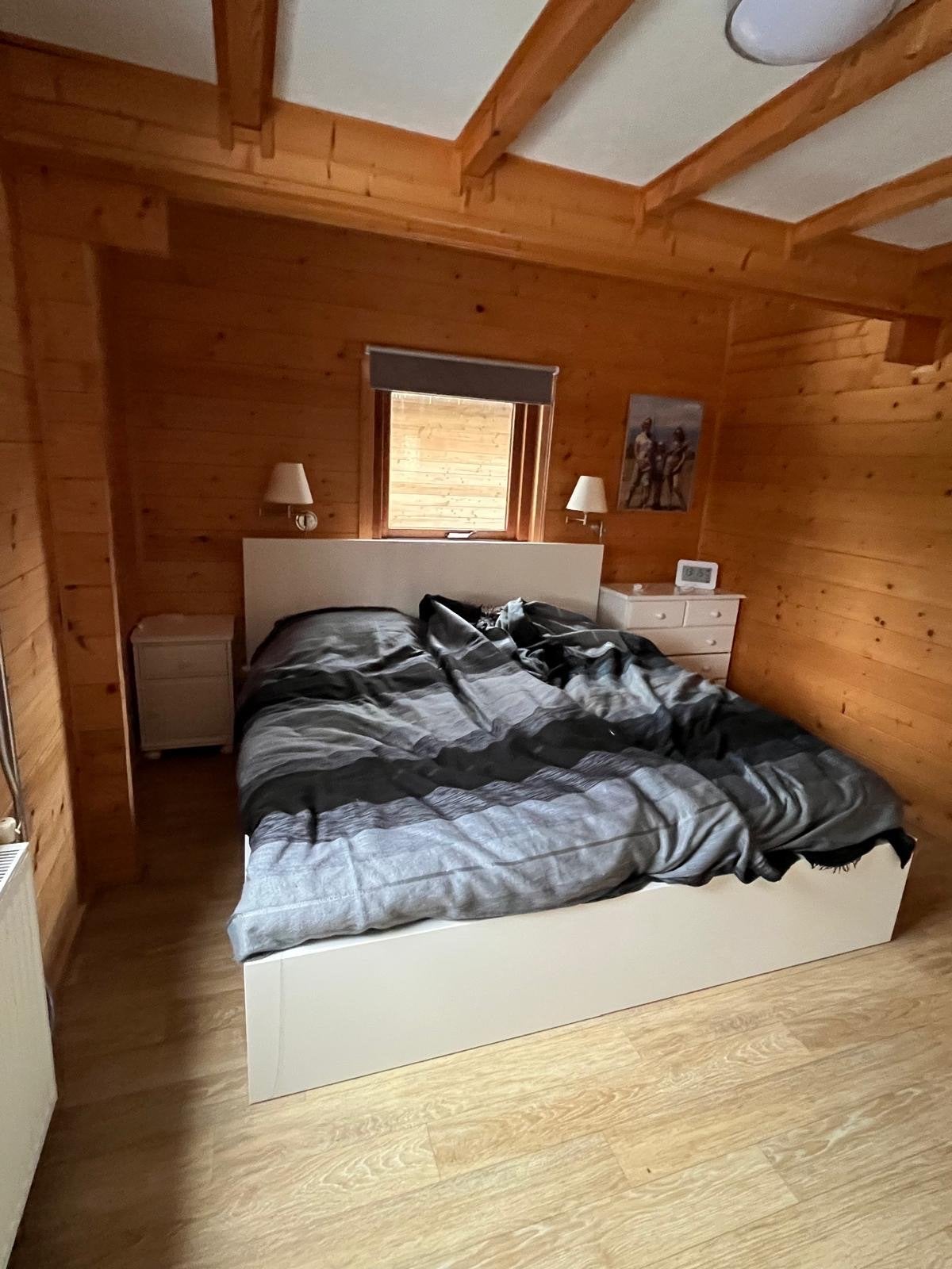 Ikea Malm bed incl bedbiden en matras, Huis en Inrichting, Slaapkamer | Bedden, Ophalen, Gebruikt, Wit, Tweepersoons