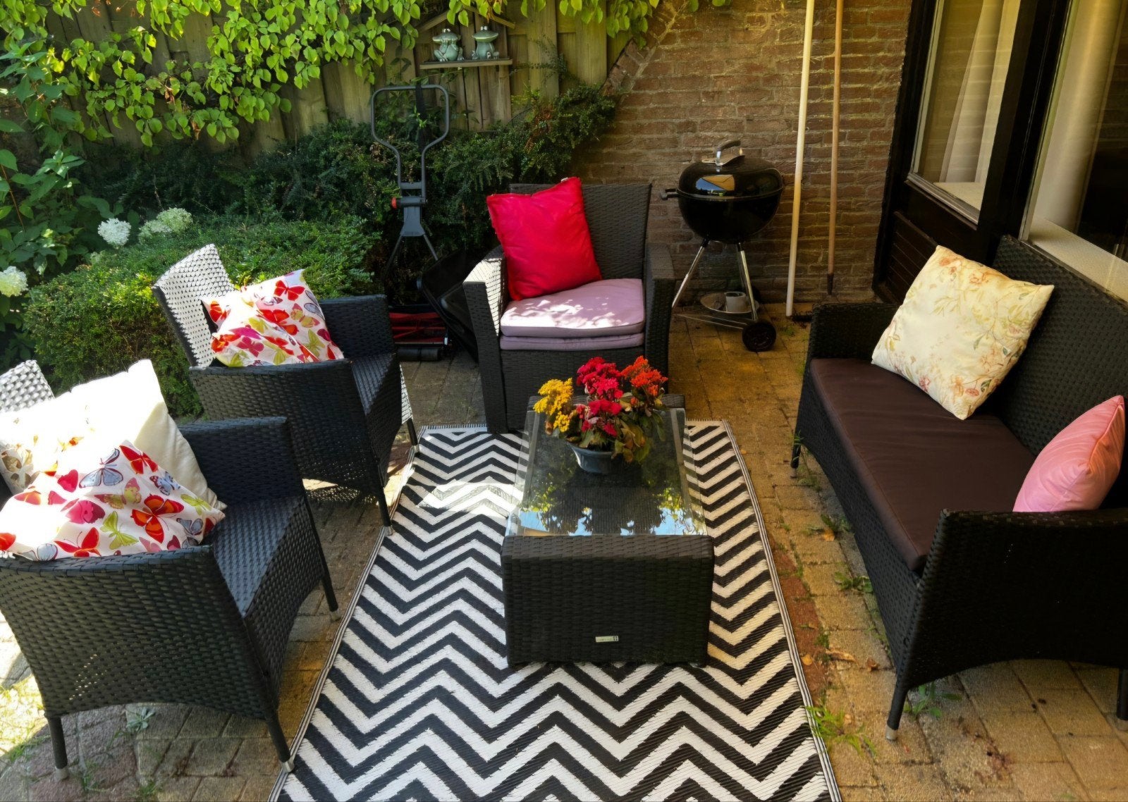 Complete  Loungeset met 5 zitplaatsen, Ophalen, Gebruikt, 6 zitplaatsen, Bank