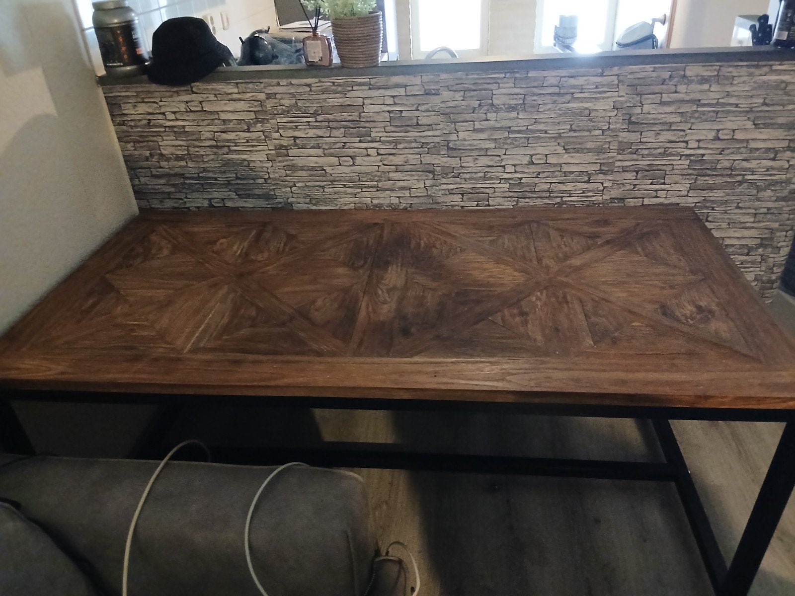 Tafel 180 bij 90 centimer en 4 stoelen, Ophalen, Gebruikt, 150 tot 200 cm, 25 tot 50 cm