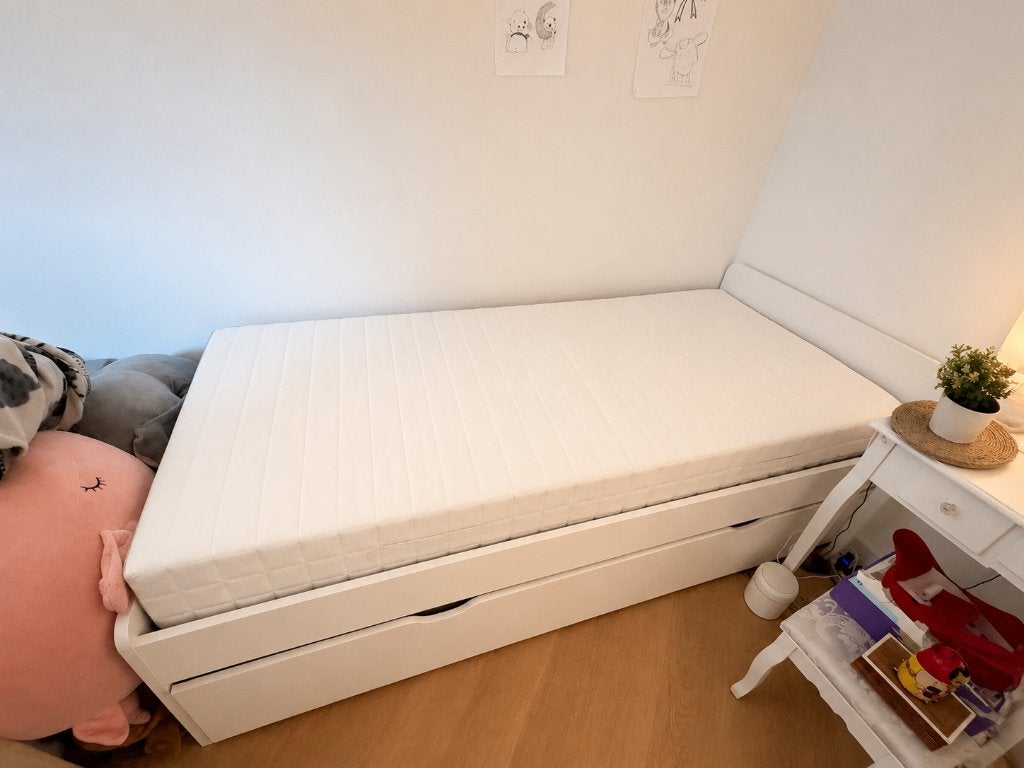 Wit bed hoge kwaliteit 90 x200 inclusief matras, Huis en Inrichting, Ophalen, 90 cm, Eenpersoons, Wit