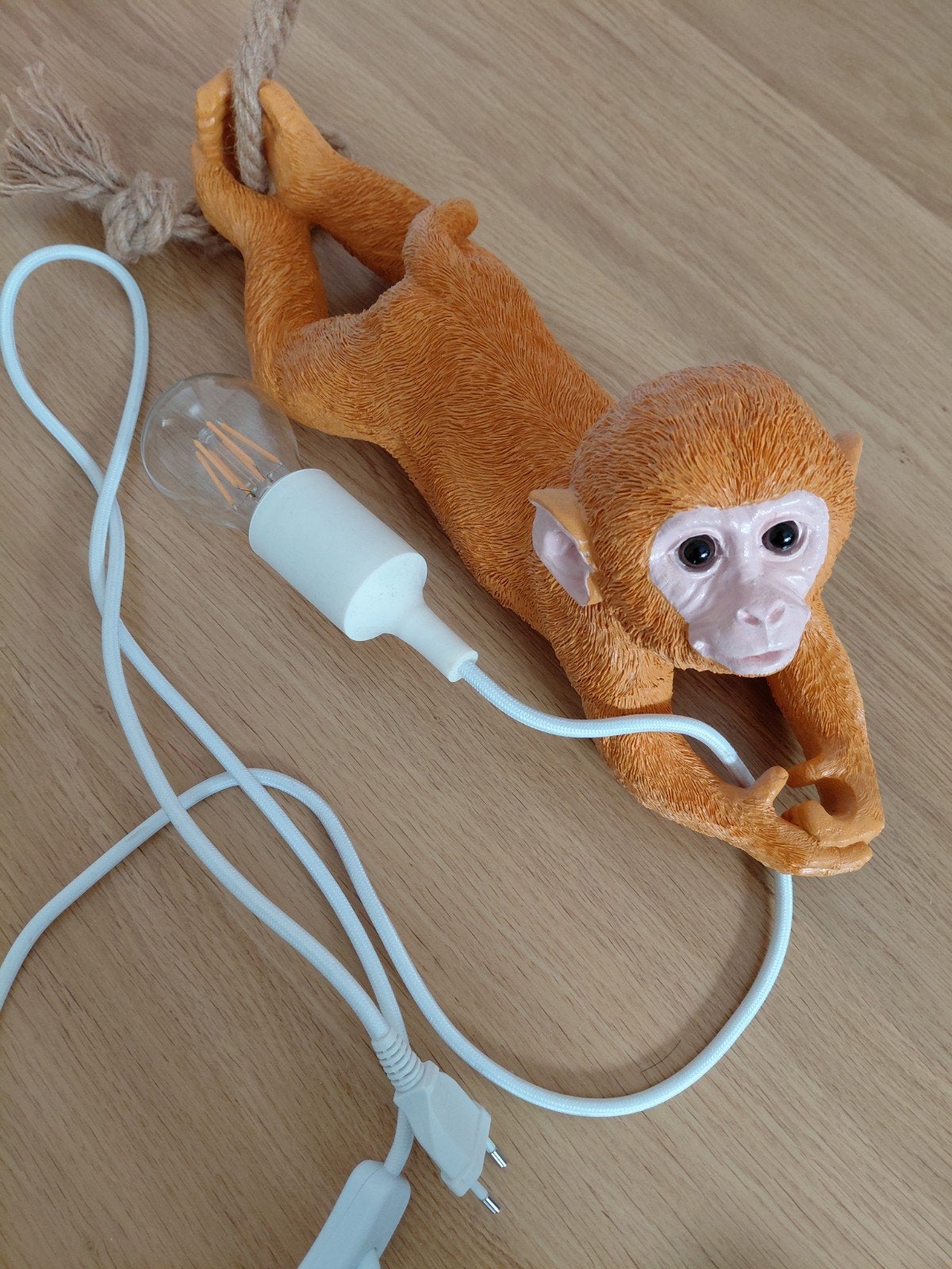 Hanglamp aap met fitting en schakelaar, Ophalen, Gebruikt, Kunststof, E27 (groot)
