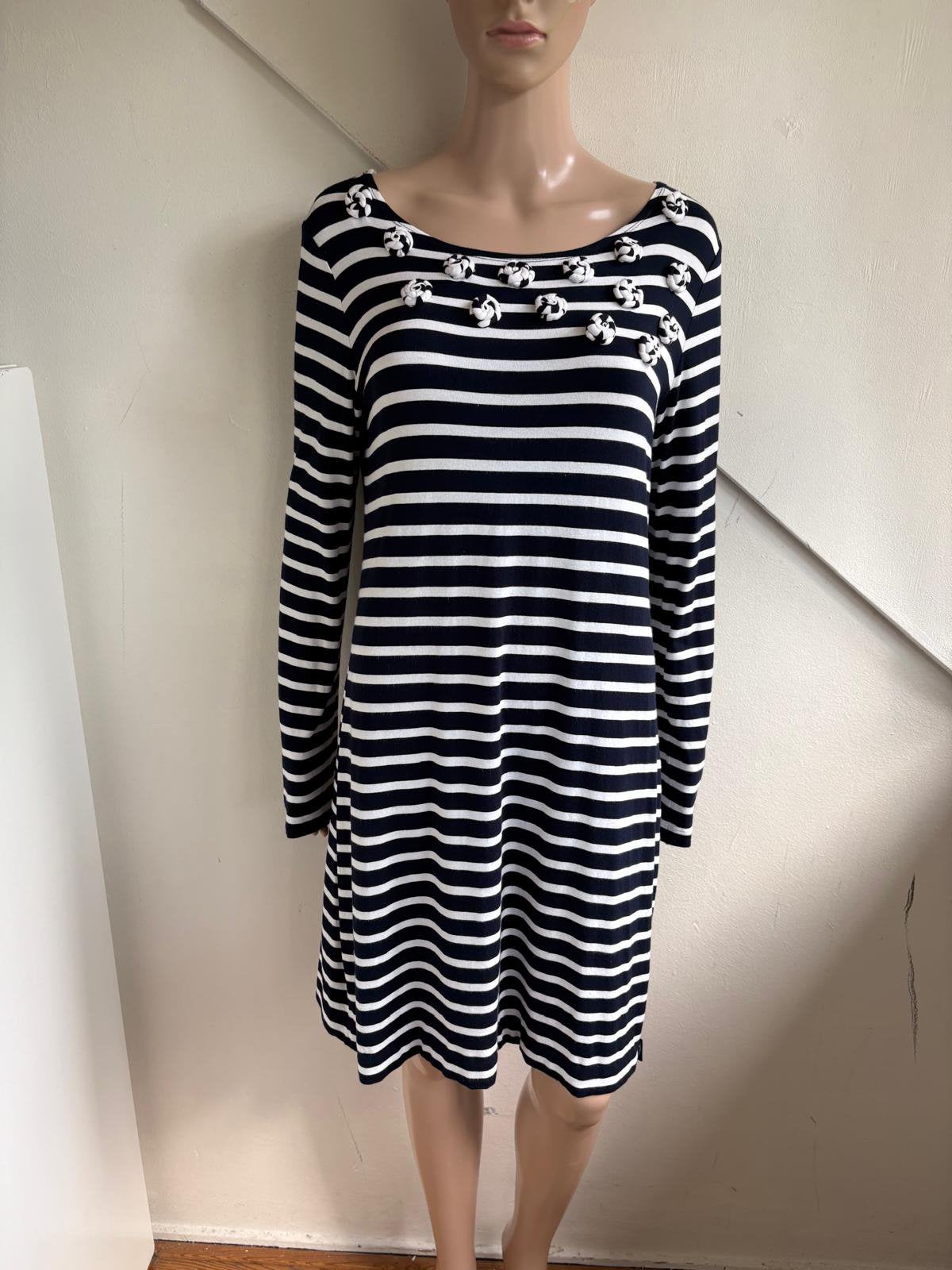 Saint James jurk maat 42 donkerblauw wit gestreept, Kleding | Dames, Blauw, Maat 42/44 (L), Ophalen of Verzenden, Zo goed als nieuw