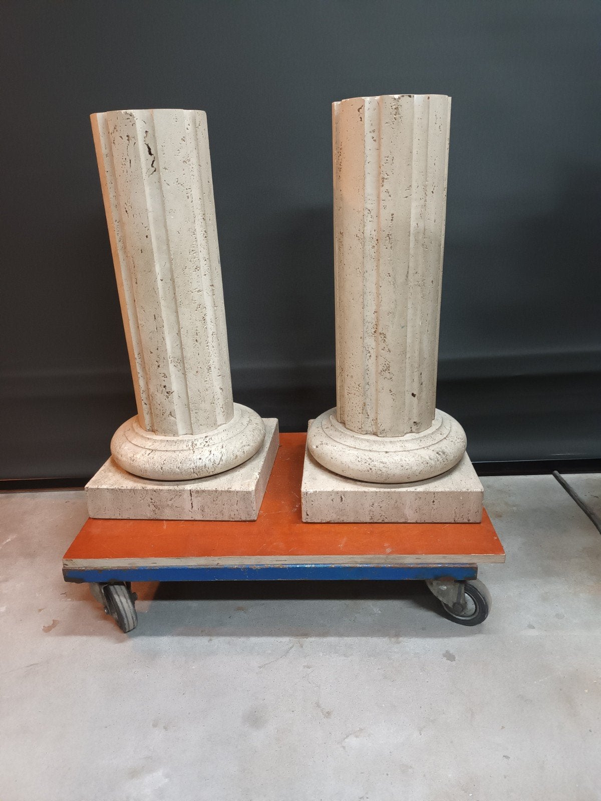 travertin zuil tafelpoot sidetable kolom pilaar, Ophalen