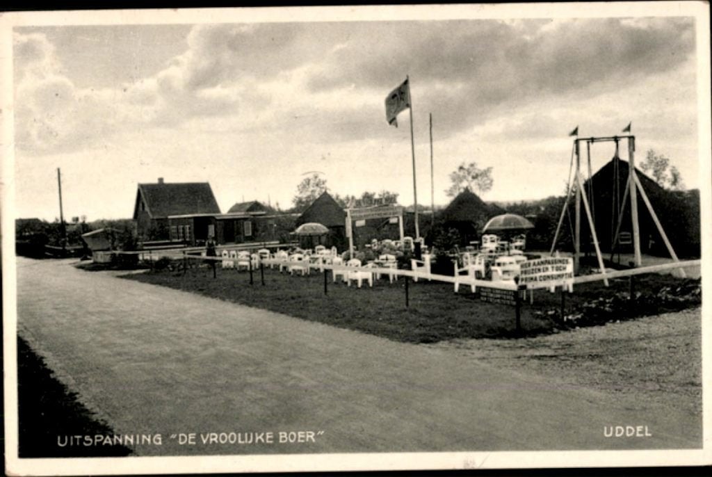 Uddel KVR07 1690 Uitspanning De Vroolijke Boer in 1942, Verzenden, 1940 tot 1960, Gelopen, Gelderland