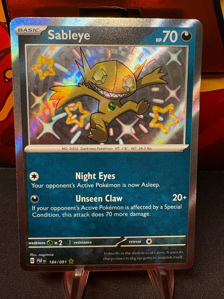 Pokémon Kaart Sableye 184/091 PAF EN Glanzend, Ophalen of Verzenden, Zo goed als nieuw, Losse kaart, Foil
