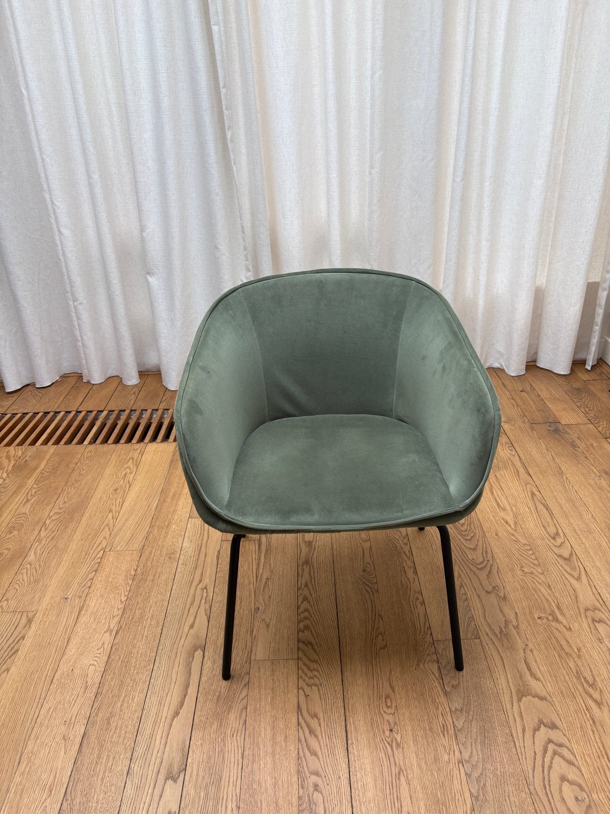 Set van 4 groene fluwelen stoelen, Ophalen, Gebruikt, Overige kleuren, Vier