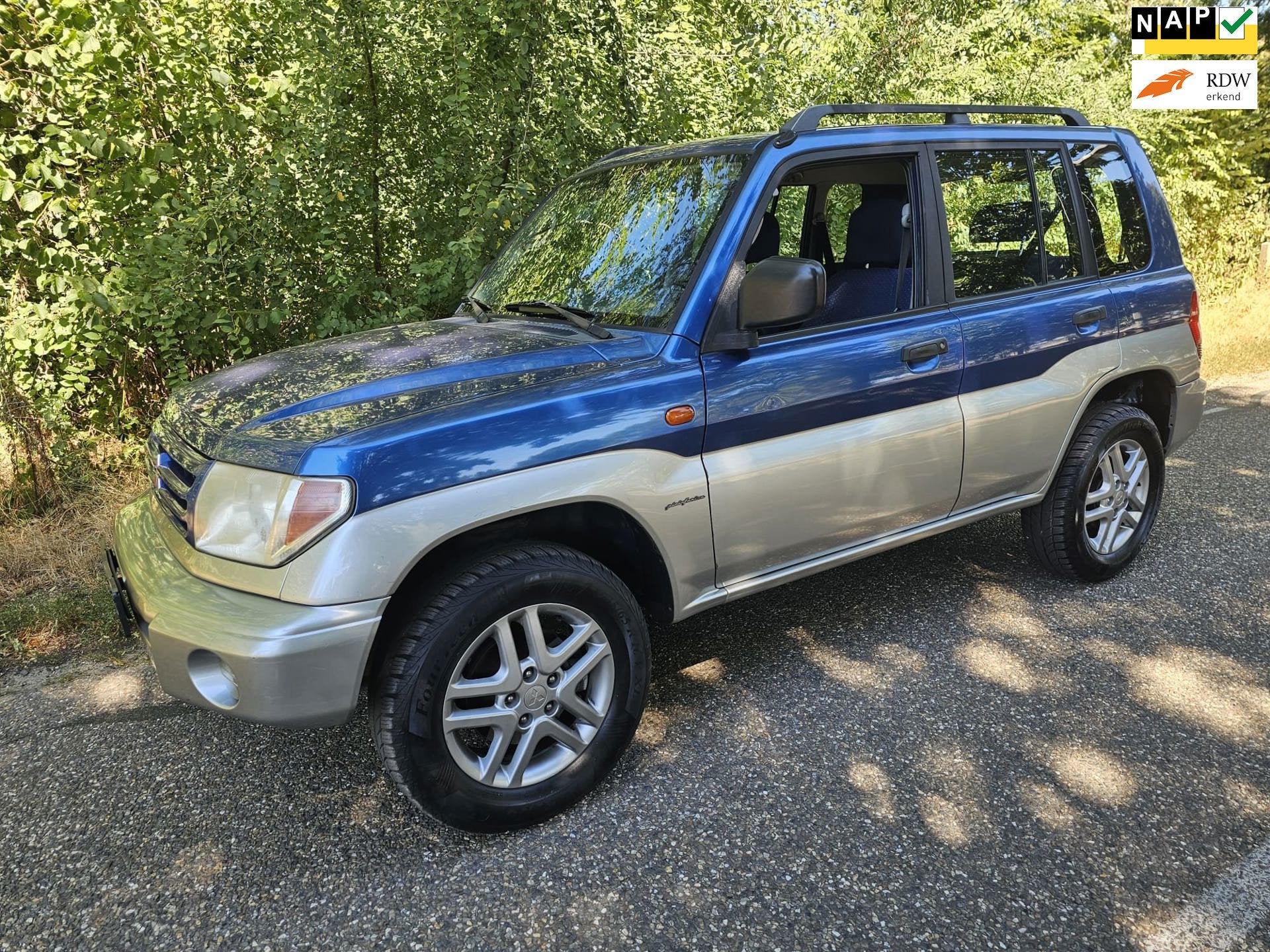 Mitsubishi Pajero Pinin 1.8 MPI GLX Long Body, Auto's, Mitsubishi, Stof, Gebruikt, Blauw, Bedrijf