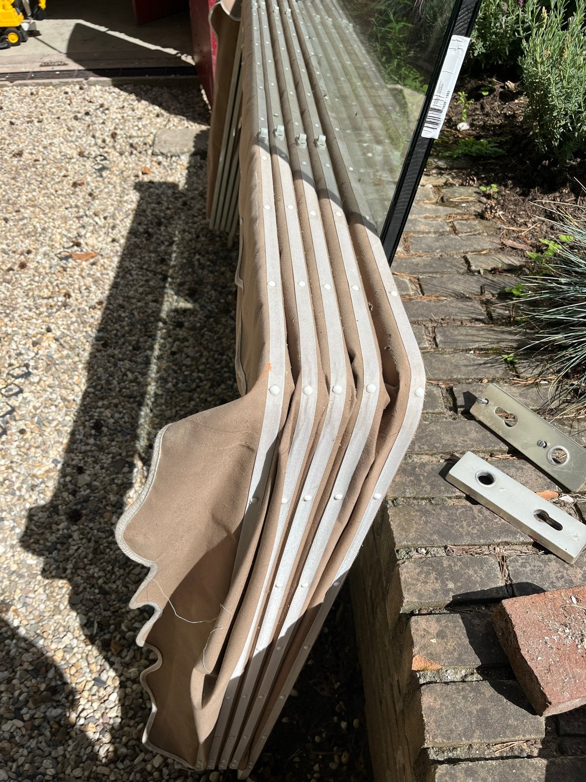 Gebruikte Markies - Bruin - Breedte 250-450 cm, Ophalen, Gebruikt, Markies, 250 cm tot 450 cm