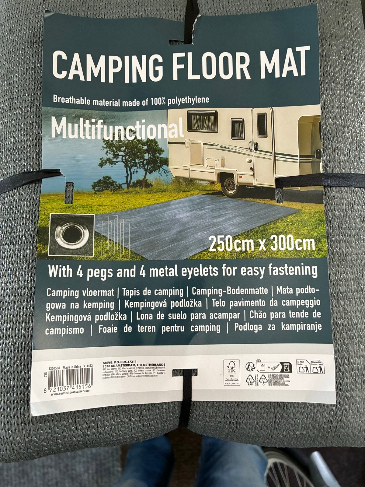 Nieuwe Camping Vloermat/Grondzeil 250x300 cm, Caravans en Kamperen, Ophalen, Nieuw