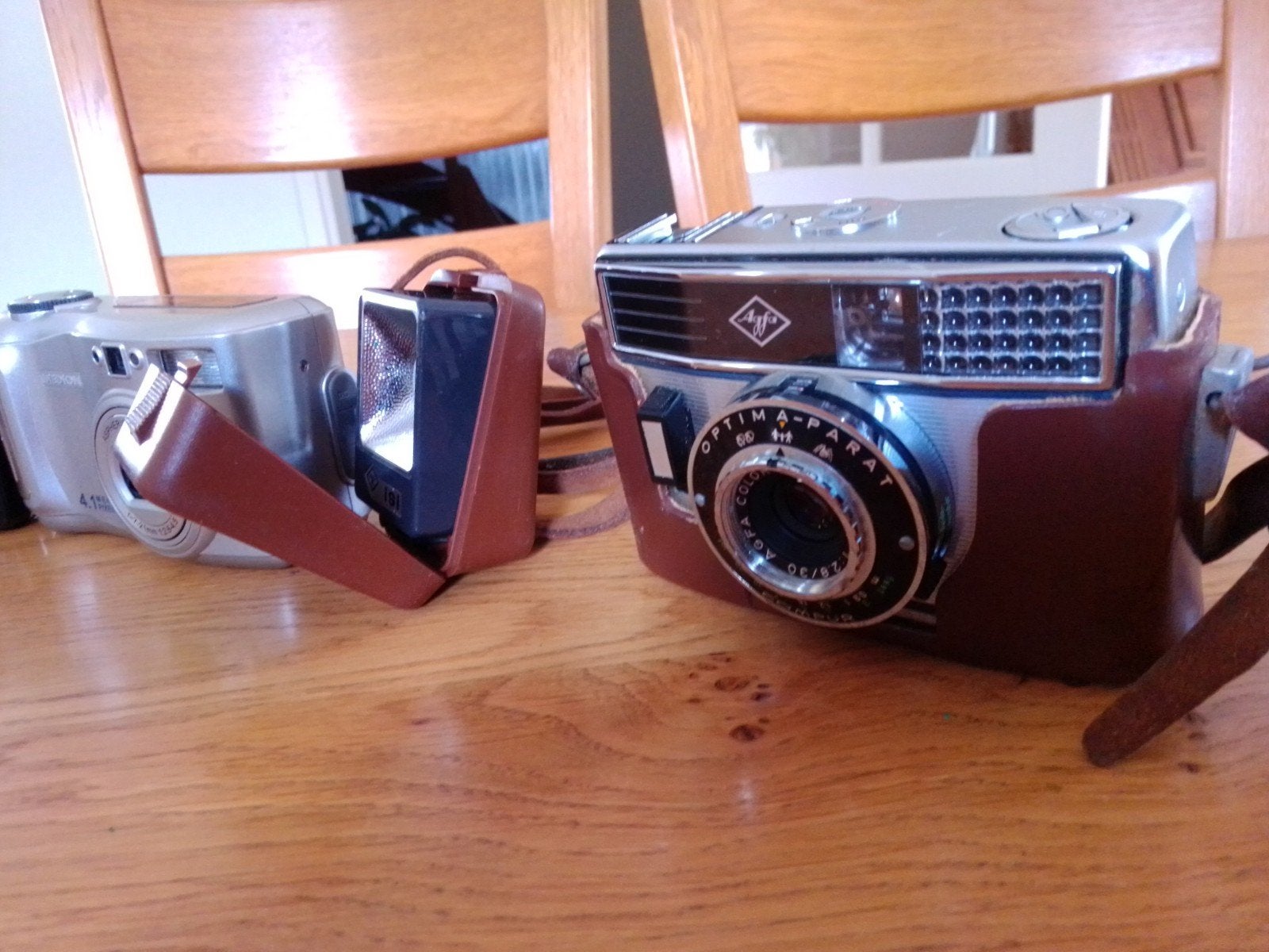 Vintage Agfa Optima-Parat camera met accessoires, Ophalen of Verzenden, Compact, Overige Merken