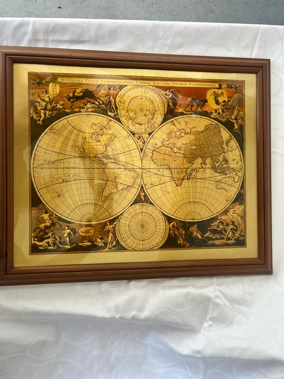 Antieke Wereldkaart Schilderij - Thomas Vandenbargh, Ophalen, Klassiek, Print, Overige onderwerpen