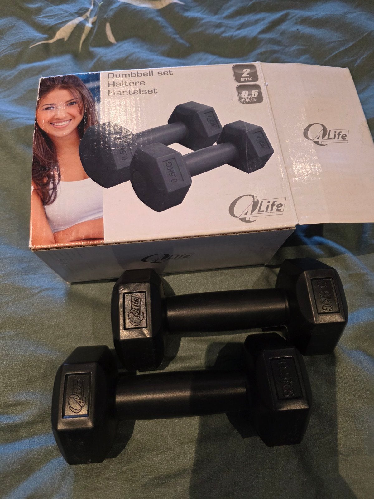 set van 2 gewichten van 0,5 kg, Sport en Fitness, Ophalen of Verzenden, Gebruikt