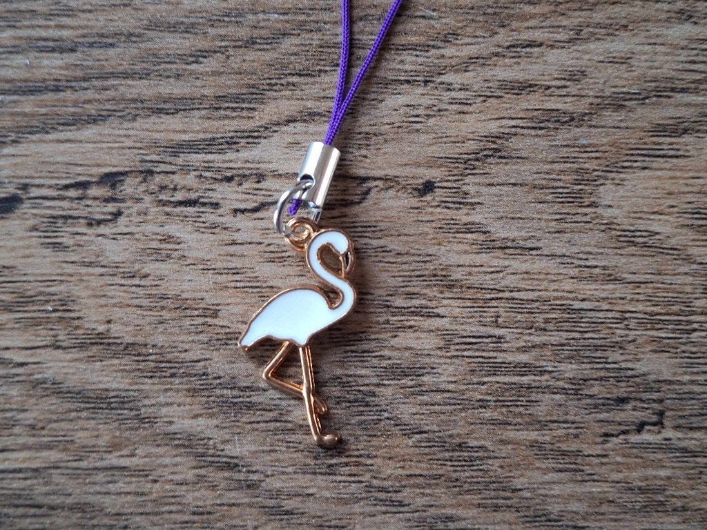 Telefoonhanger : Witte Flamingo !!, Info@keycharms.nl, Nieuw, Medemblik, Telefoonhanger of Accessoire