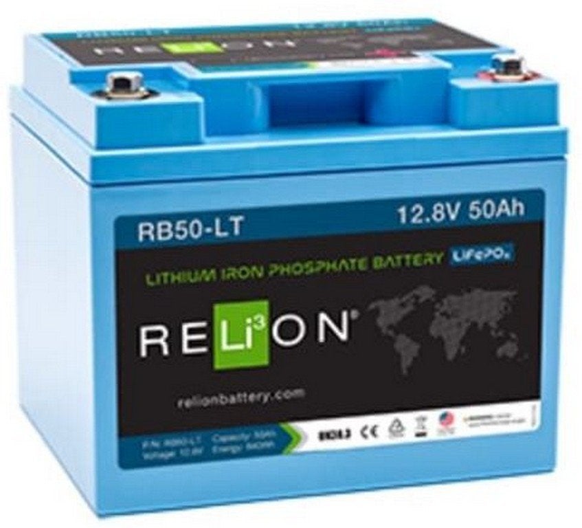 Relion LifePO4 12 volt 50ah accu Nu 349,-, Ophalen of Verzenden, Ecobat, Info@ecobat.nl, Rotterdam