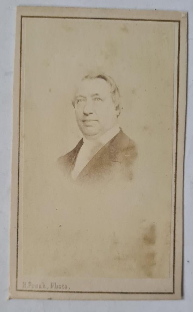cdv Jan Jacob Oosterzee , Pronk Utrecht 1860's, Verzamelen, Gebruikt, Verzenden, Foto, Voor 1940
