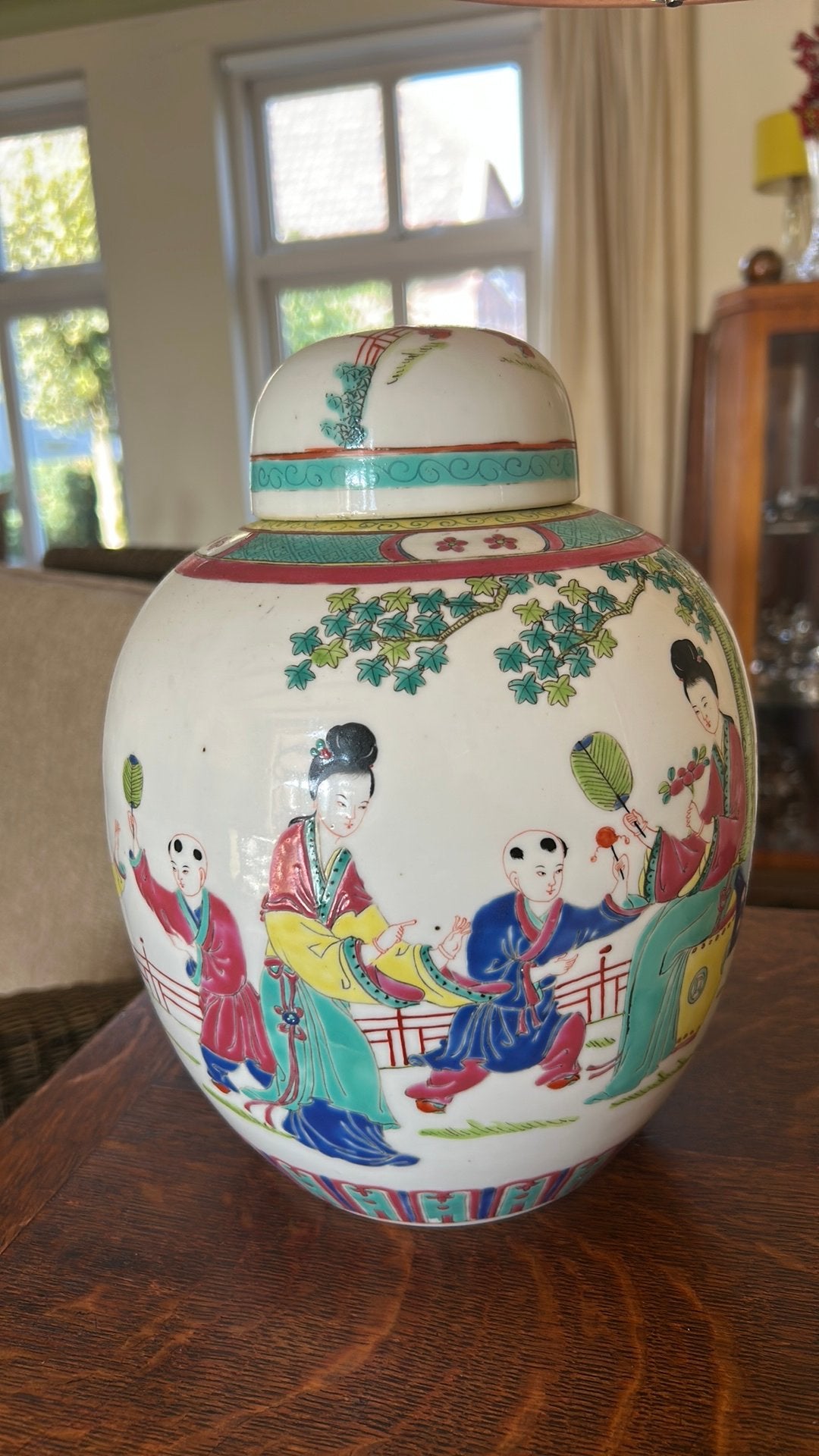 Prachtige Grote Chinese Gemberpot (28 cm) Jingdezhen 1955, Antiek en Kunst, Ophalen