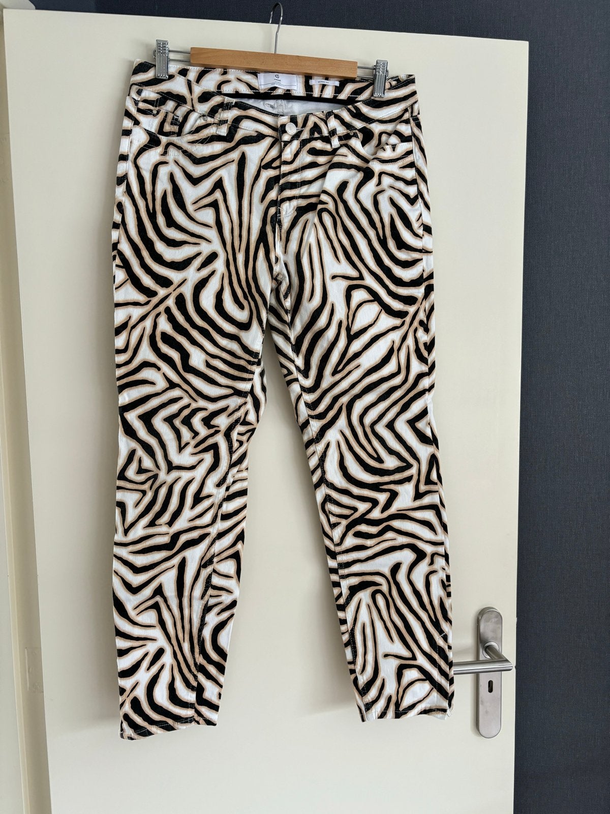 Claudia sträter Zebraprint skinny fit jeans 42 met ritsjes, Maat 38/40 (M), Meerkleurig, Ophalen of Verzenden, Zo goed als nieuw