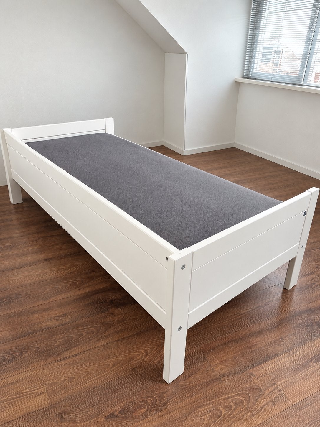 Wit Lifetime bed met lattenbodem 90x200, Ophalen, Gebruikt, 90 cm, Eenpersoons