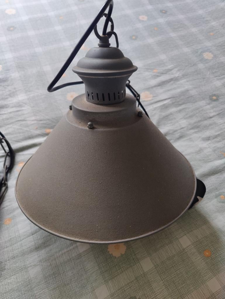 Set van 2 metalen hanglampen - industrieel design, Ophalen, Minder dan 50 cm