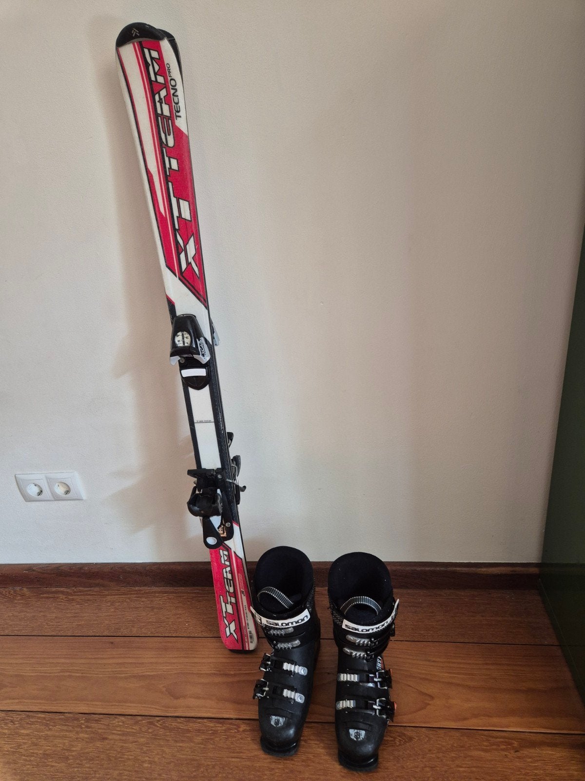 Ski's 120 cm & skischoenen 22 / 22.5, Ophalen, Gebruikt, 100 tot 140 cm, Salomon