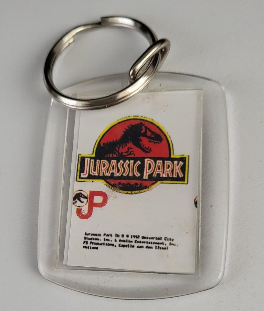 Vintage Jurassic Park Sleutelhanger - Dinosaurus, Verzamelen, Sleutelhangers, Gebruikt, Dier of Natuur, Ophalen of Verzenden