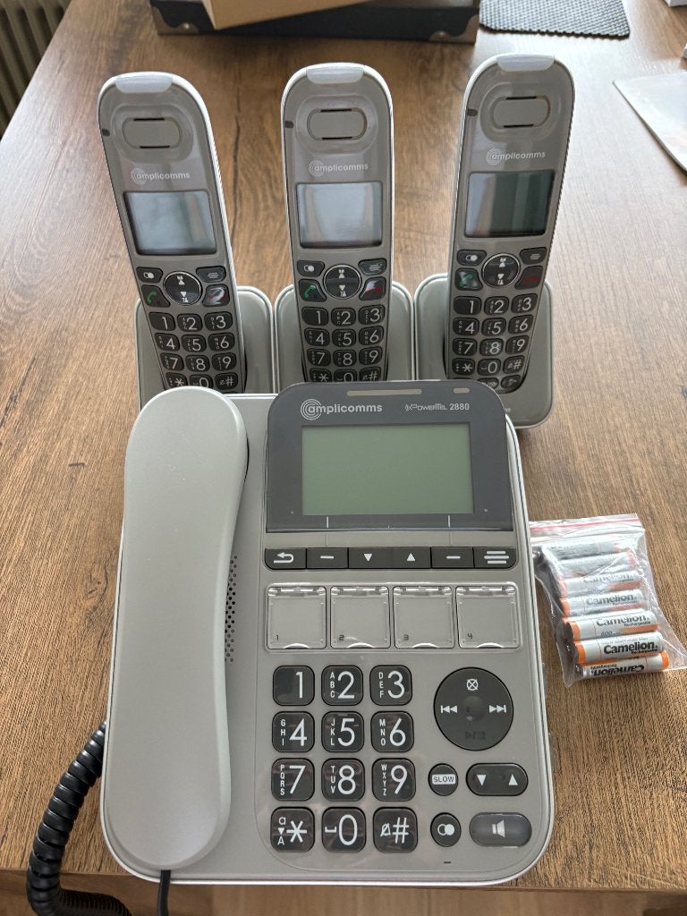 Nieuw Combo PowerTel 2880 amplicomms basis + 3 handsets, Telecommunicatie, Ophalen, Nieuw, 3 handsets