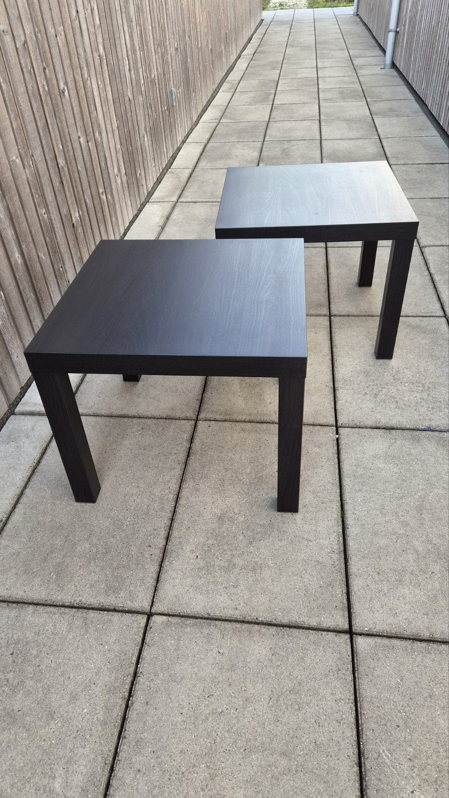 2x Lack tafel zwartbruin 55x55, Huis en Inrichting, Tafels | Bijzettafels, Gebruikt, Vierkant, 55 tot 75 cm, Ophalen