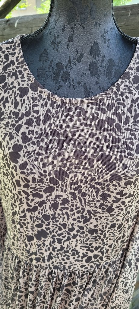 CATWALK JUNKIE luipaard jurk maxi jurk mt xl valt als L zgan, Bruin, Maat 42/44 (L), Ophalen of Verzenden, Zo goed als nieuw