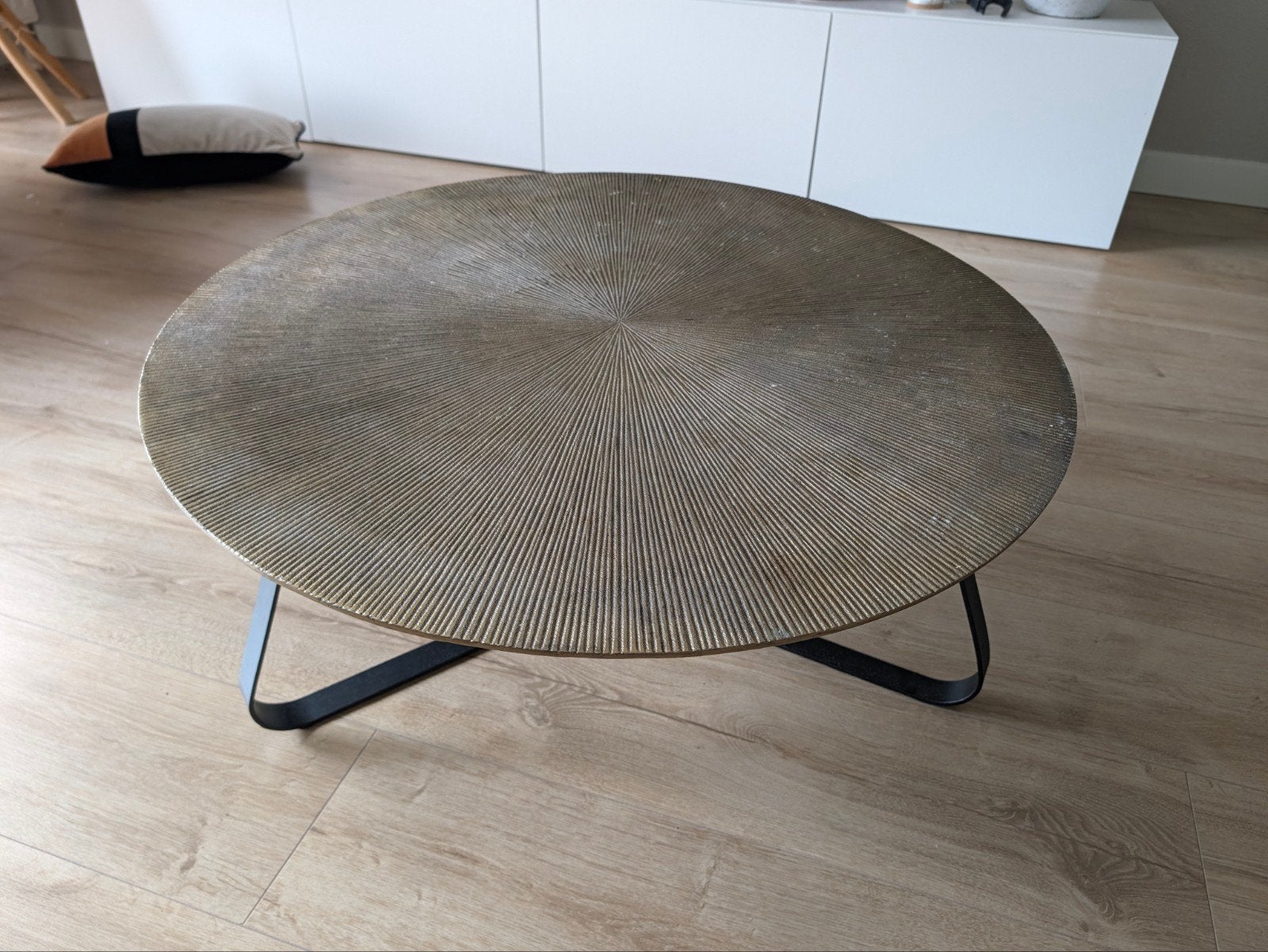 PTMD Salontafel Kae L - Goud, Ophalen, 50 tot 100 cm, Modern, Industrieel, Rond