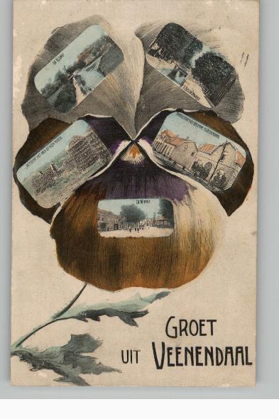 Groet uit Veenendaal st 1911 TOPKAART uitg Jac van Hardeveld, Ophalen of Verzenden, Voor 1920, Gelopen, Utrecht