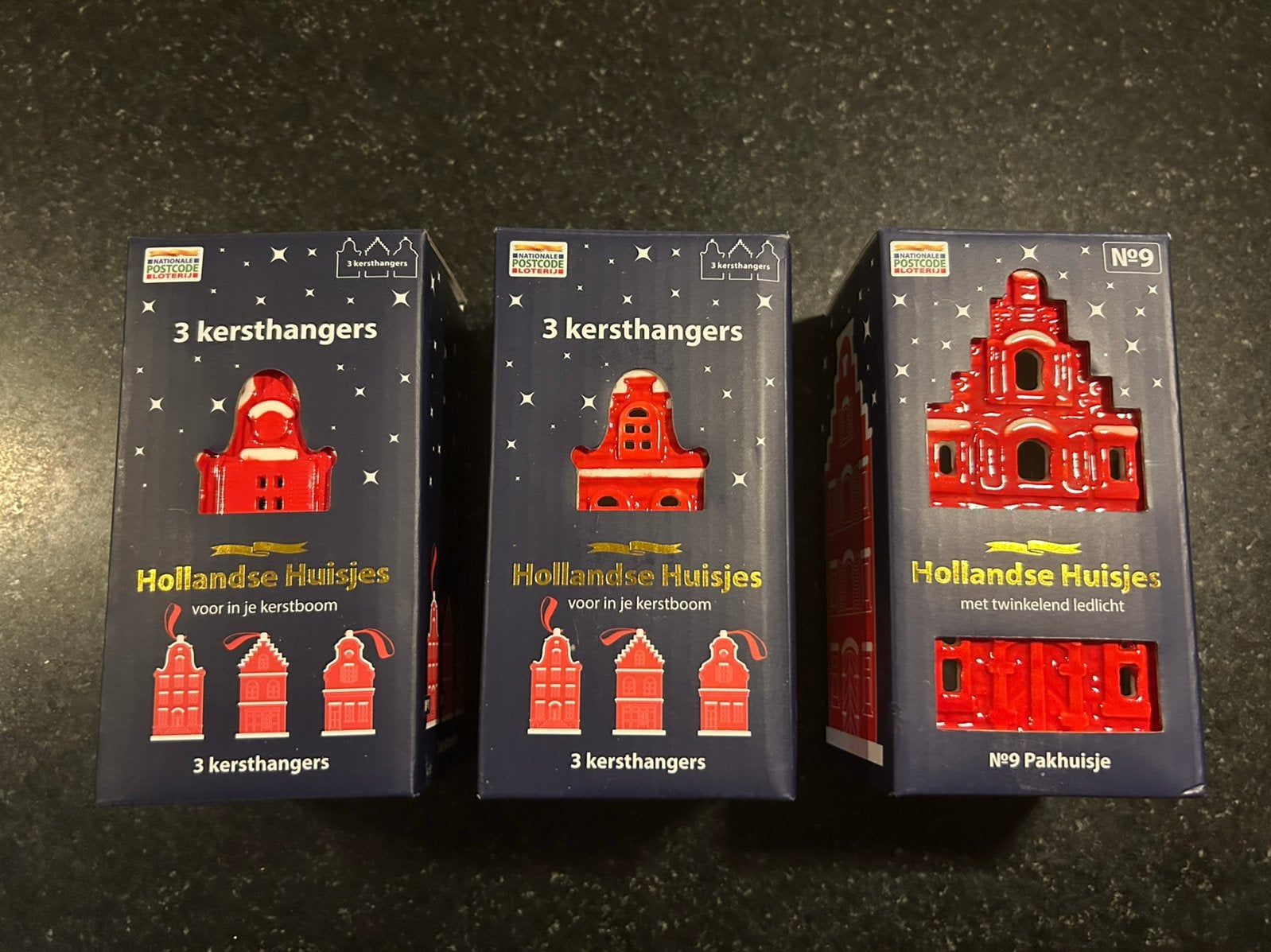 Hollands Huisje kersthuisje nr 9 en 2x 3 kersthangers, Ophalen of Verzenden, Nieuw
