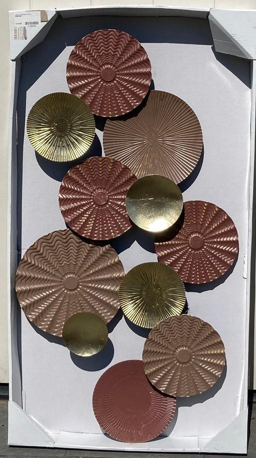 METALEN WANDDECORATIE 89 cm goud en tinten bruin NIEUW, Metaal, -, 49 cm, -