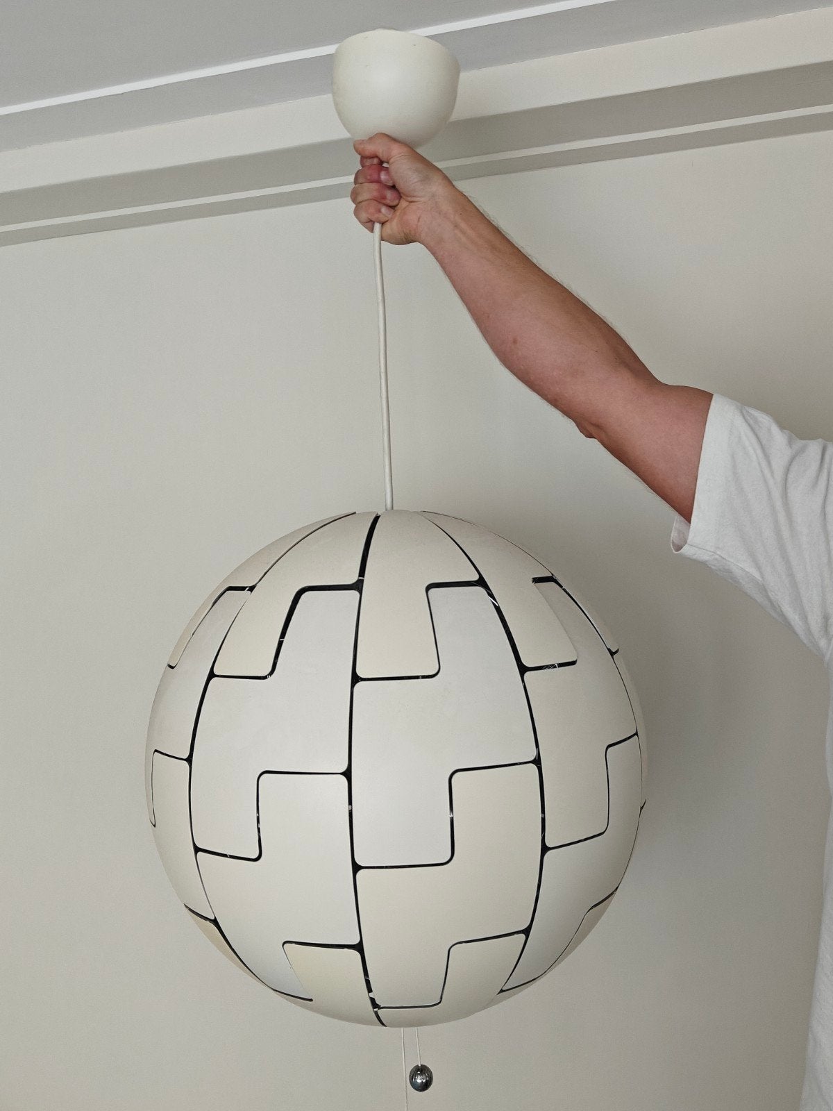 IKEA PS 2014 Hanglamp, wit/zilverkleur, 52 cm, Metaal, E27 (groot), Ophalen of Verzenden, Modern, Scandinavisch, Speels