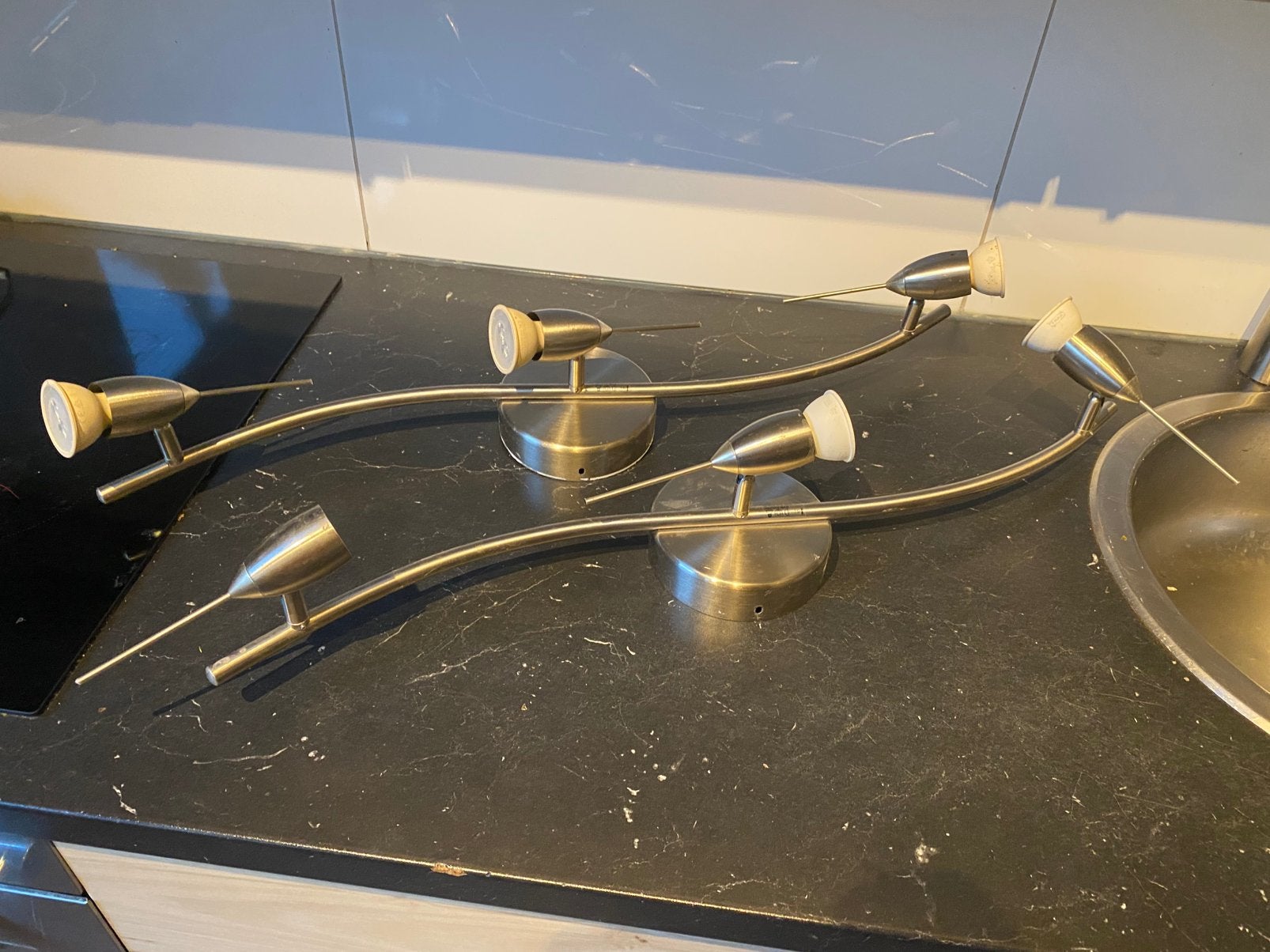 11x plafond spots voor 3 lampen, Ophalen, GU10, Opbouwspot, Nieuw