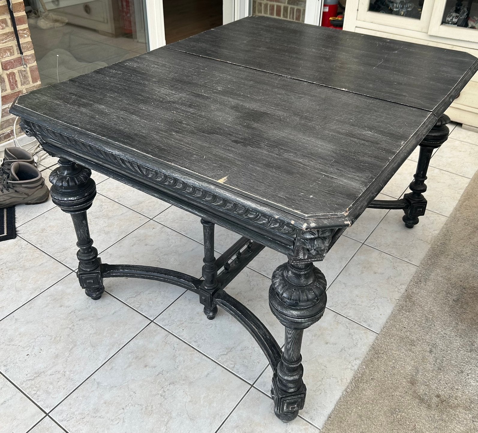 Brocante tafel, Ophalen