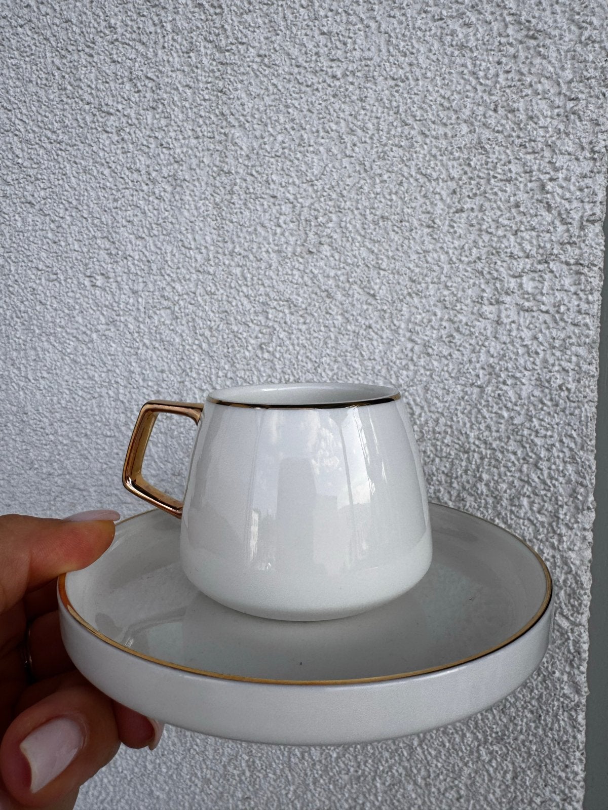 Karaca Saturn Espresso Kop en Schotel Set - 6 Personen, Ophalen, Overige merken, Keramiek, Nieuw