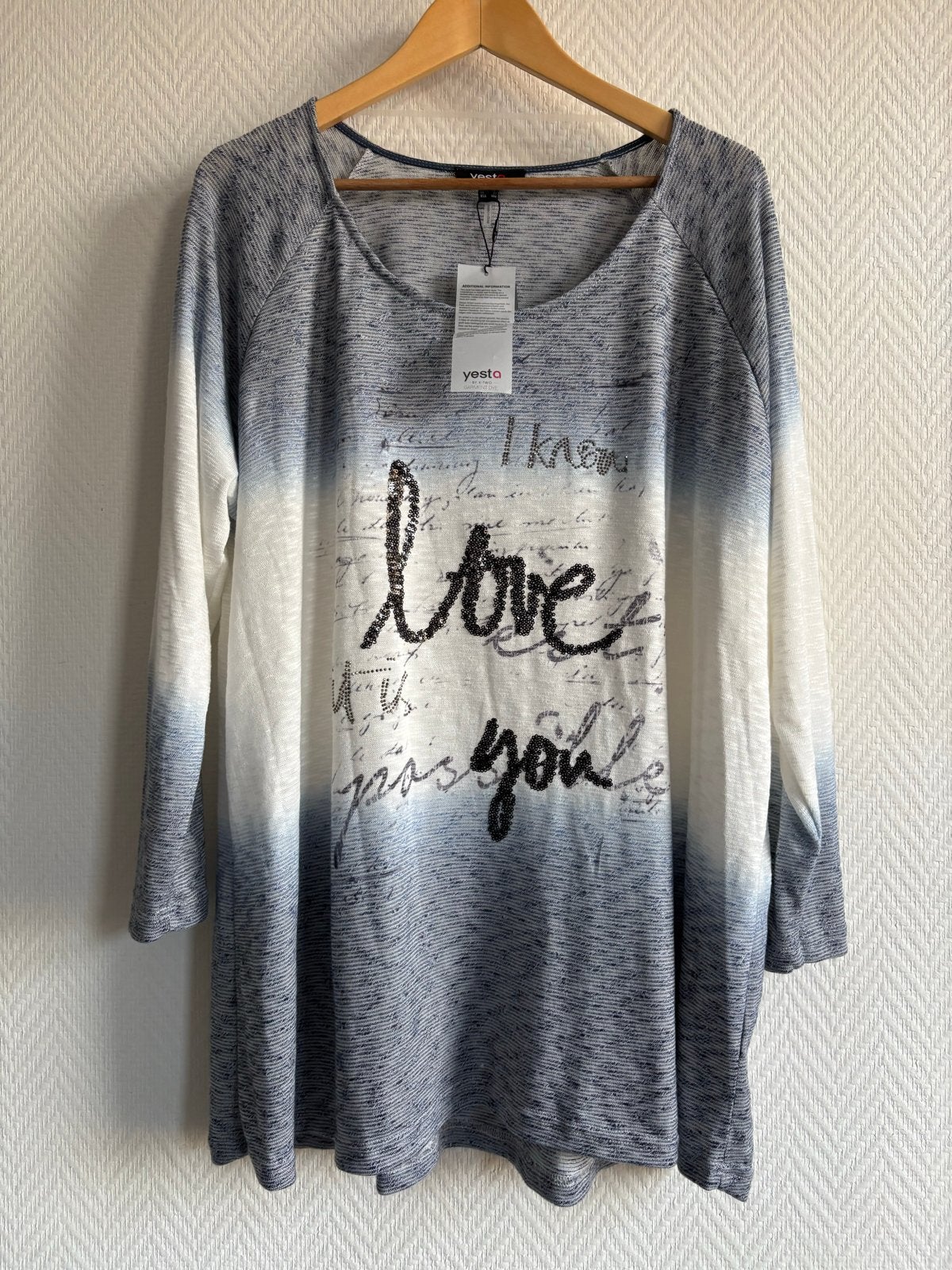 Yesta Shirt - maat 50, Verzenden, Nieuw, Blauw, Blouse of Tuniek
