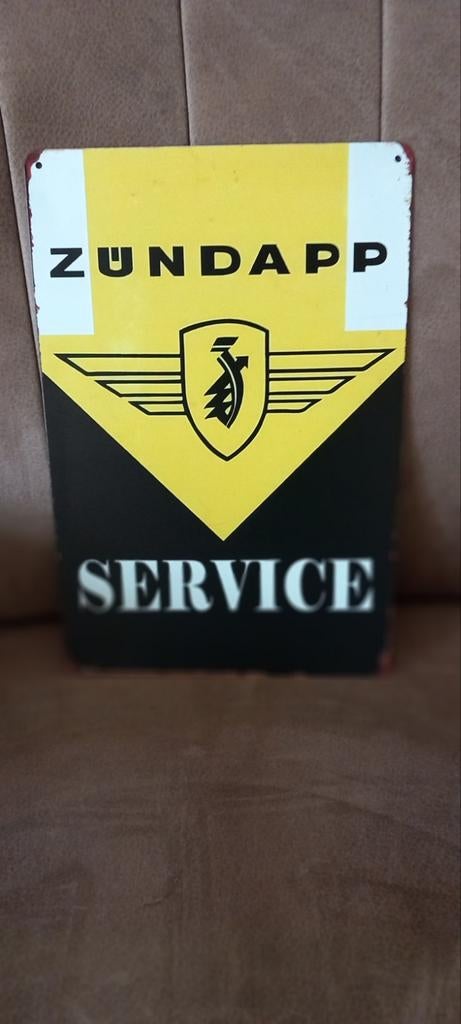 Nieuw Blikken Bord Zundapp Service 20x30 cm, Ophalen of Verzenden, Nieuw, Reclamebord