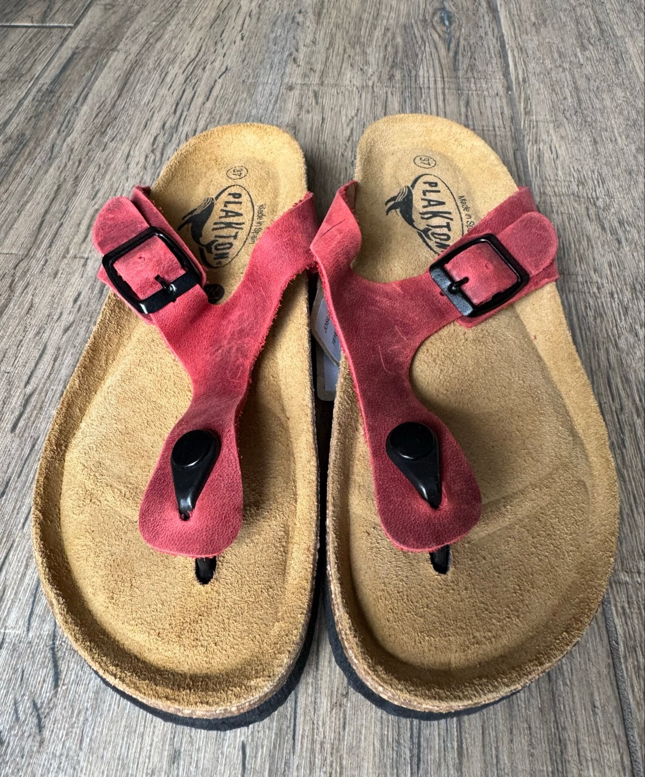 Plankton Leren Memory Cushion Sandalen Rood Maat 37, Nieuw, Rood, Sandalen of Muiltjes, Ophalen of Verzenden