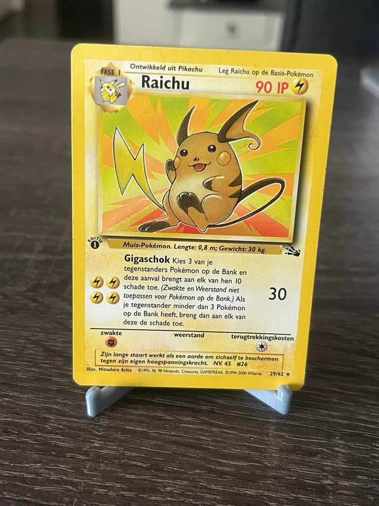 Raichu 1e editie NL (29/62) - Fossiel - EX, Ophalen of Verzenden, Gebruikt, Losse kaart